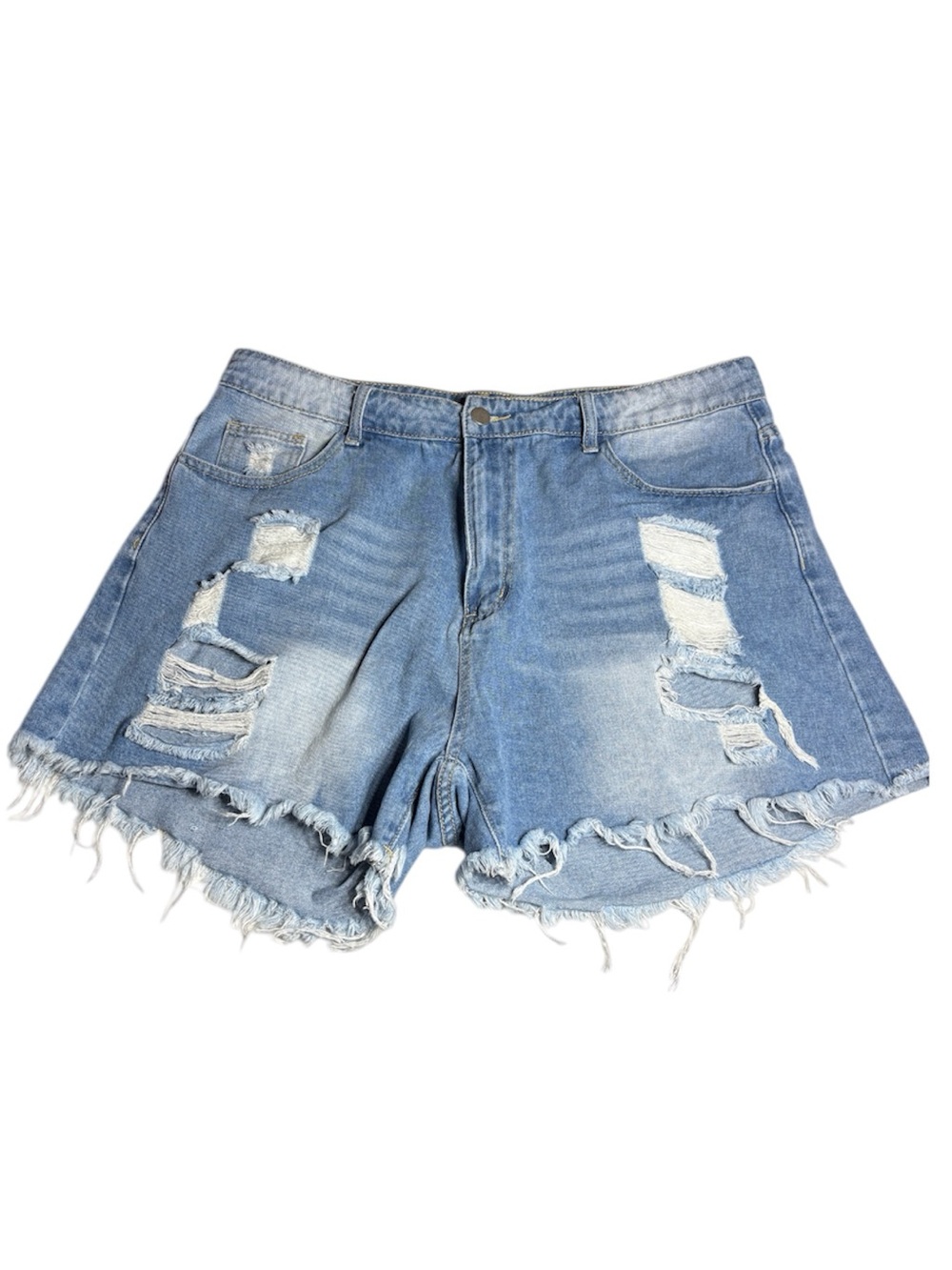 Shein Distressed Jean Shorts Size 2X High Waisted